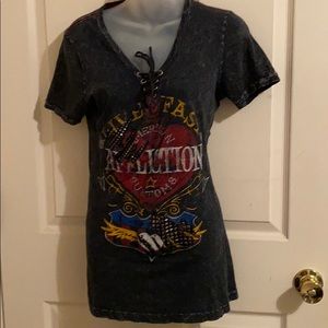 Women’s affliction short sleeved shirt